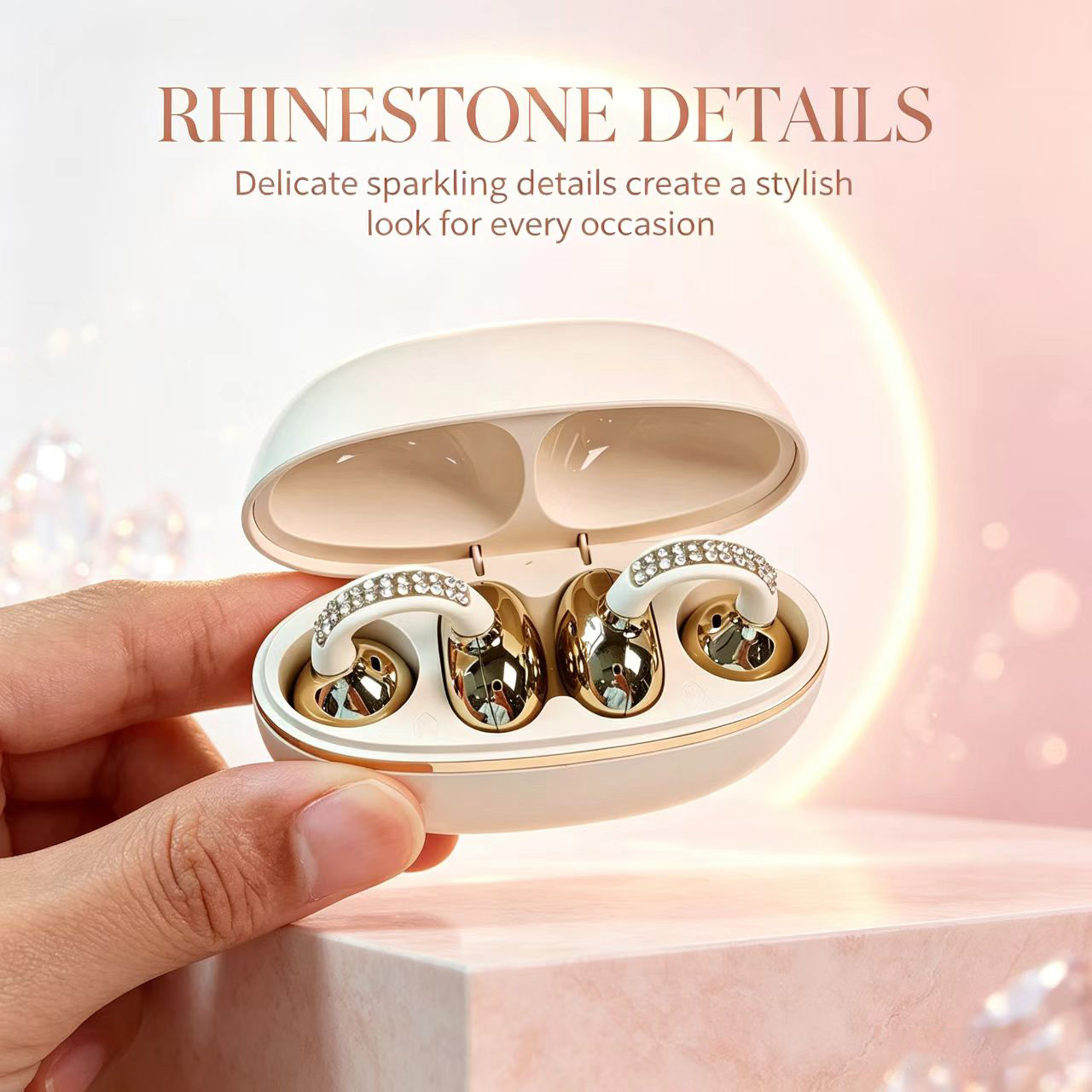 Rhinestone Open Ear Clip Wirel - огляд і ціна Open Ear Air Conduction Headphones