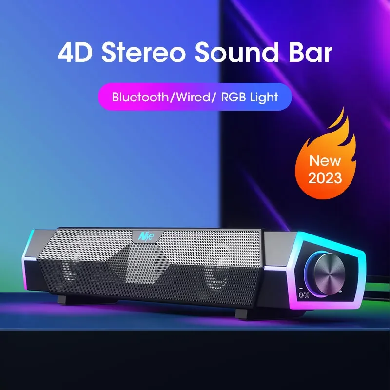 4D Stereo Sound Bar PC Speaker - огляд і ціна Rgb Computer Soundbar For Pc