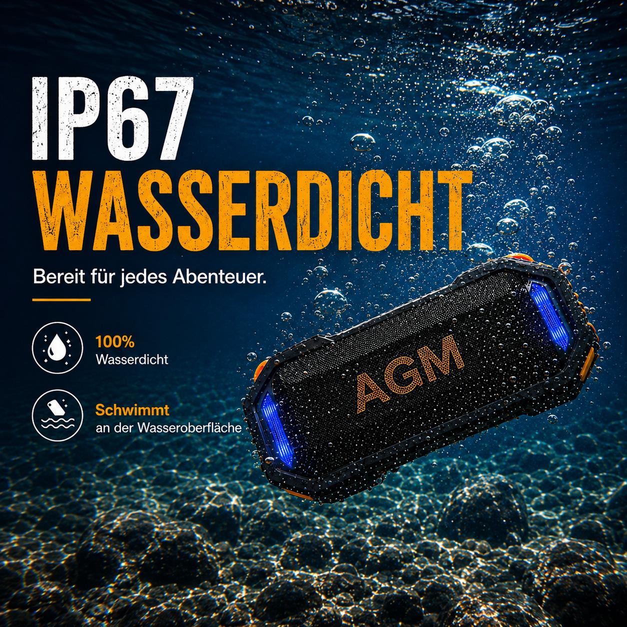 AGM MAG ROCK Outdoor Wireless  - огляд і ціна Portable Bluetooth Speaker Waterproof Ipx7