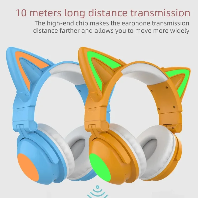 New ZW068 Bluetooth5.0 Headpho - огляд і ціна Cat Ear Bluetooth Headset Led