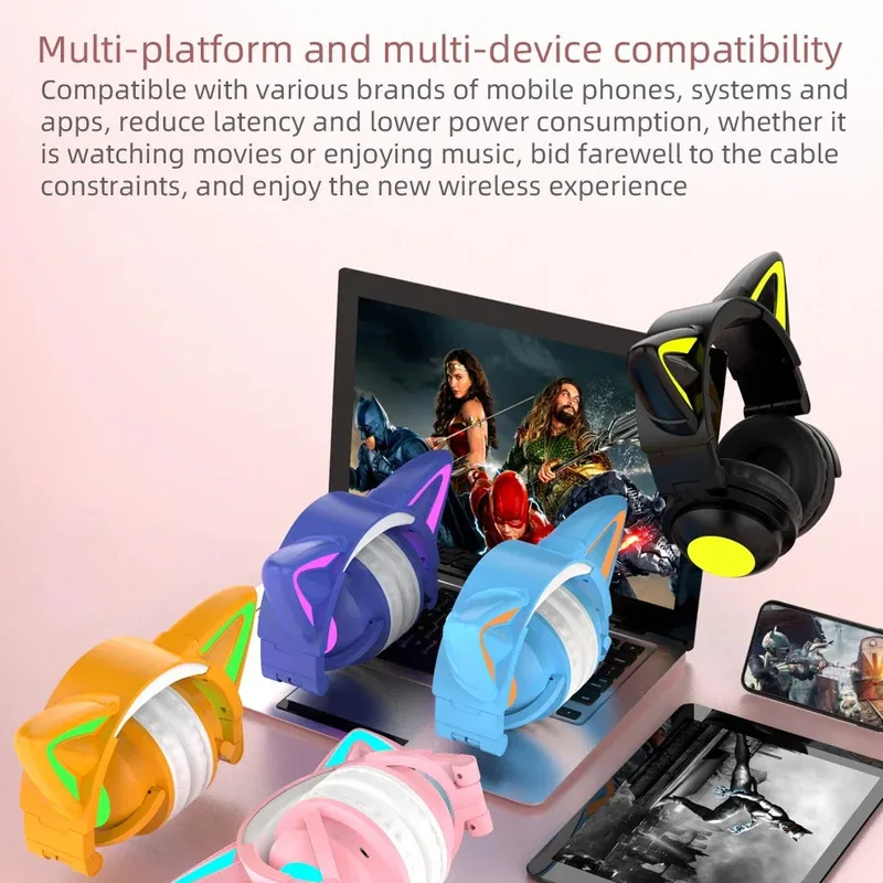 New ZW068 Bluetooth5.0 Headpho - огляд і ціна Cat Ear Bluetooth Headset Led