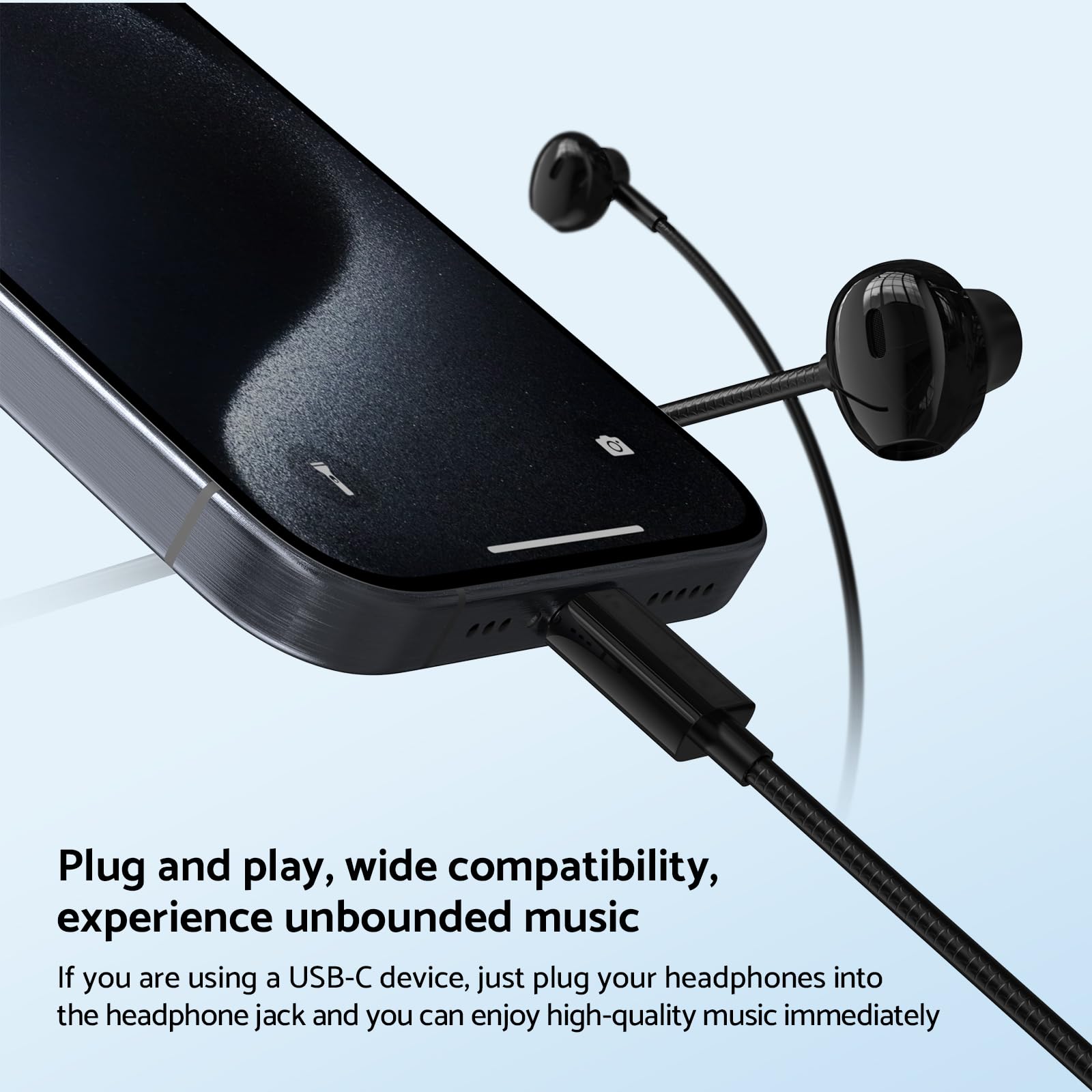 Type C 3.5mm HIFI Stereo Wired - огляд і ціна Type C Wired Earphones With Mic