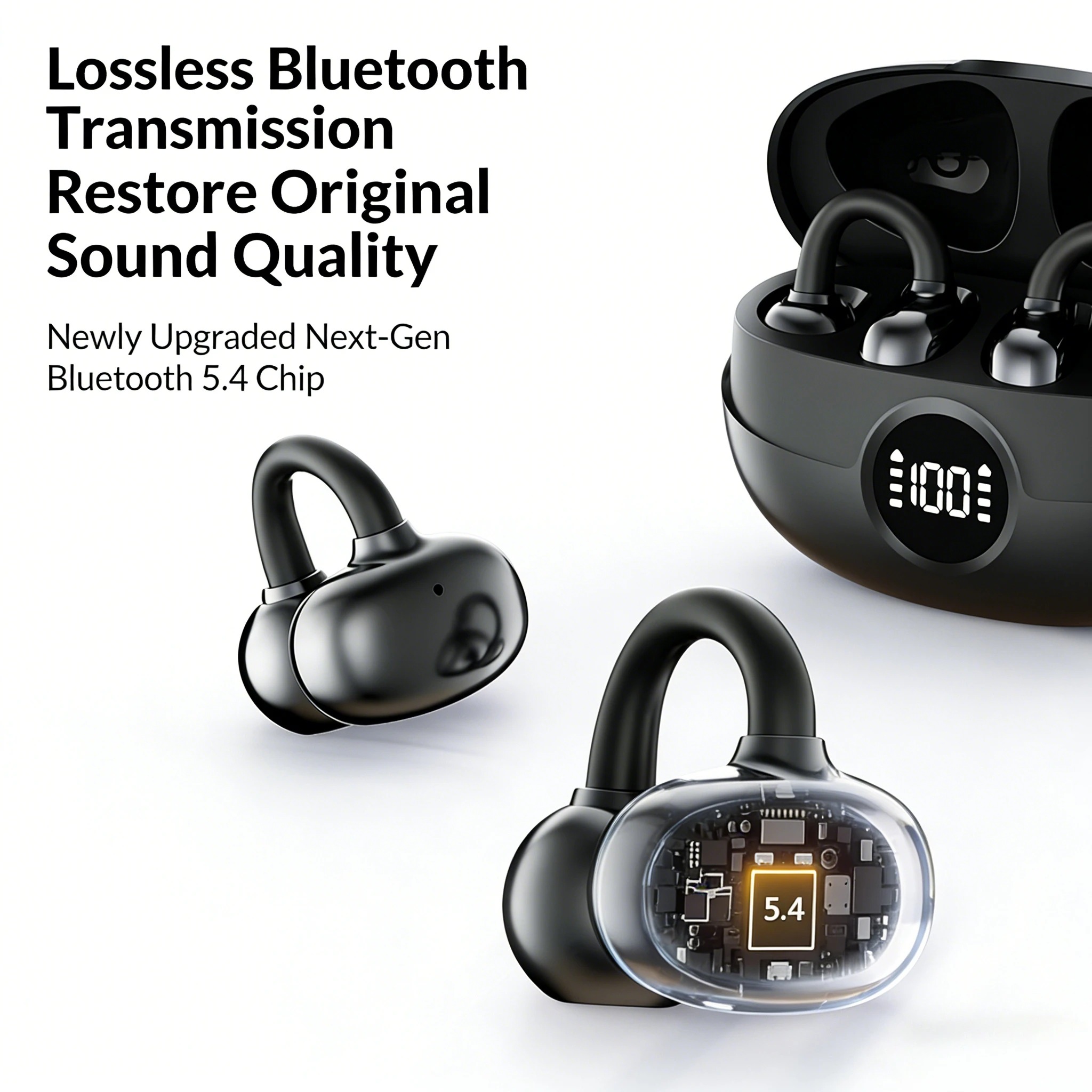 Wireless Clip‑On Earphones,  D - огляд і ціна Open Ear Air Conduction Headphones